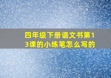 四年级下册语文书第13课的小练笔怎么写的