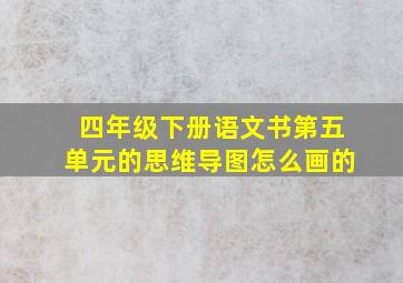 四年级下册语文书第五单元的思维导图怎么画的