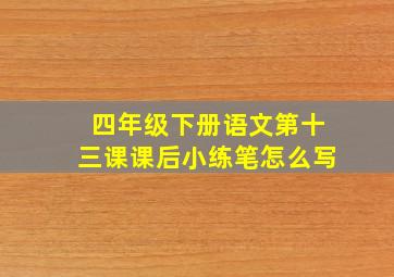 四年级下册语文第十三课课后小练笔怎么写