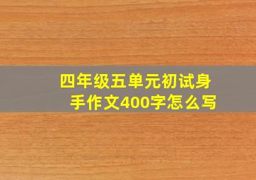 四年级五单元初试身手作文400字怎么写