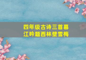 四年级古诗三首暮江吟题西林壁雪梅