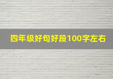 四年级好句好段100字左右