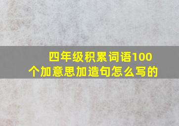 四年级积累词语100个加意思加造句怎么写的