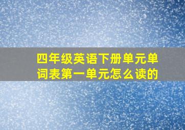 四年级英语下册单元单词表第一单元怎么读的