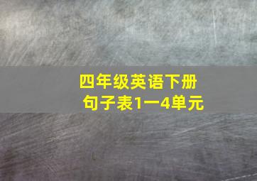 四年级英语下册句子表1一4单元