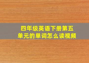 四年级英语下册第五单元的单词怎么读视频