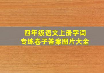 四年级语文上册字词专练卷子答案图片大全