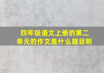 四年级语文上册的第二单元的作文是什么题目啊