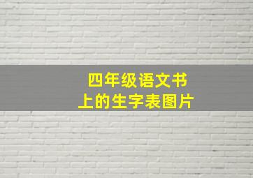 四年级语文书上的生字表图片