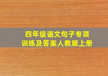 四年级语文句子专项训练及答案人教版上册