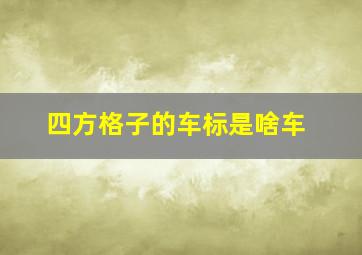 四方格子的车标是啥车