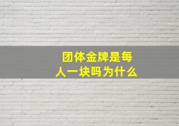 团体金牌是每人一块吗为什么