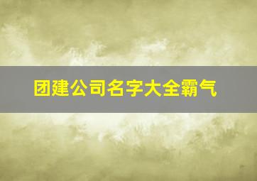 团建公司名字大全霸气