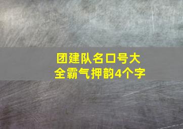 团建队名口号大全霸气押韵4个字