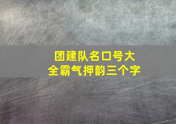 团建队名口号大全霸气押韵三个字