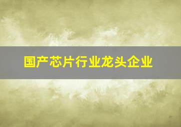 国产芯片行业龙头企业