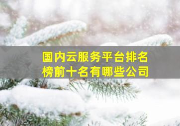 国内云服务平台排名榜前十名有哪些公司