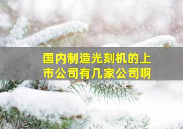 国内制造光刻机的上市公司有几家公司啊