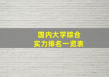 国内大学综合实力排名一览表