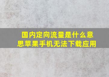 国内定向流量是什么意思苹果手机无法下载应用