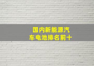 国内新能源汽车电池排名前十