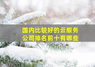 国内比较好的云服务公司排名前十有哪些