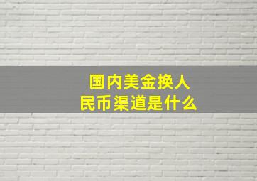 国内美金换人民币渠道是什么