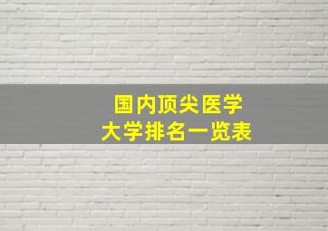 国内顶尖医学大学排名一览表