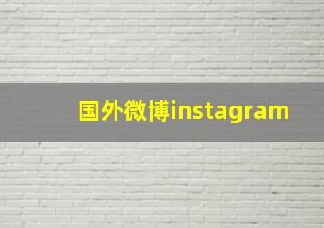 国外微博instagram