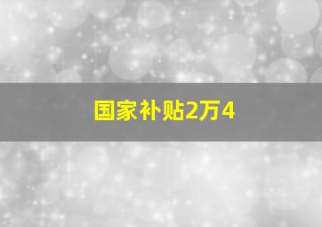 国家补贴2万4