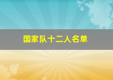 国家队十二人名单