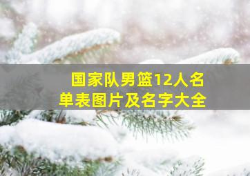 国家队男篮12人名单表图片及名字大全