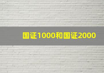 国证1000和国证2000