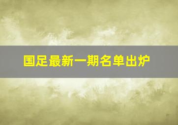 国足最新一期名单出炉