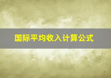 国际平均收入计算公式