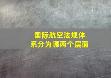 国际航空法规体系分为哪两个层面