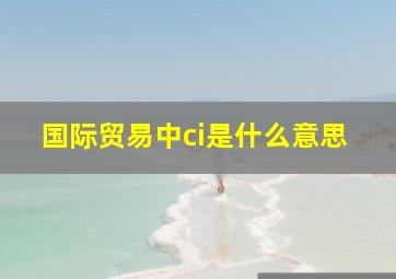 国际贸易中ci是什么意思