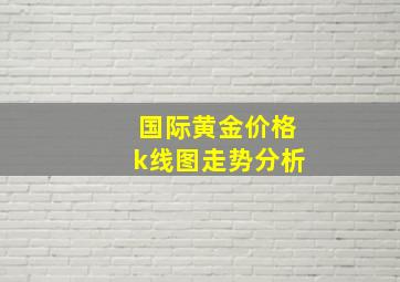 国际黄金价格k线图走势分析