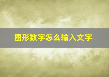 图形数字怎么输入文字