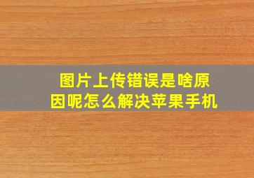 图片上传错误是啥原因呢怎么解决苹果手机