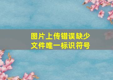 图片上传错误缺少文件唯一标识符号