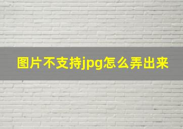 图片不支持jpg怎么弄出来