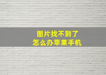 图片找不到了怎么办苹果手机