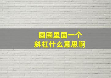 圆圈里面一个斜杠什么意思啊