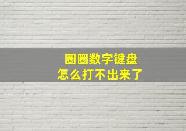 圈圈数字键盘怎么打不出来了