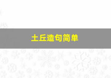 土丘造句简单