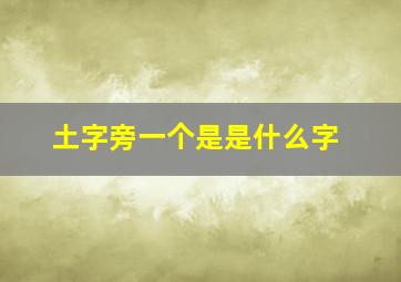 土字旁一个是是什么字