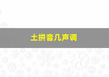 土拼音几声调