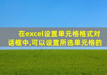 在excel设置单元格格式对话框中,可以设置所选单元格的