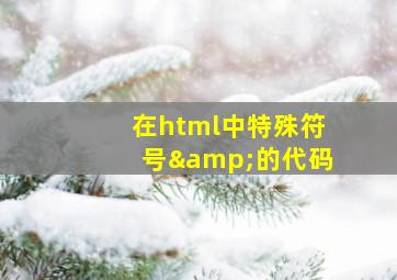 在html中特殊符号&的代码